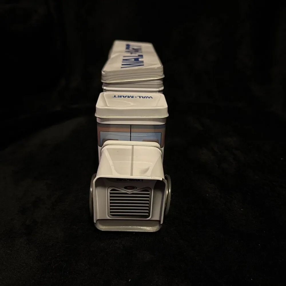 Vintage 2005 Walmart Sam’s Club Metal Semi Truck Tin Containers Wheels Roll